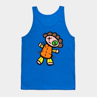 Voodoo Doll Cartoon Curly Dolly Pins Tank Top